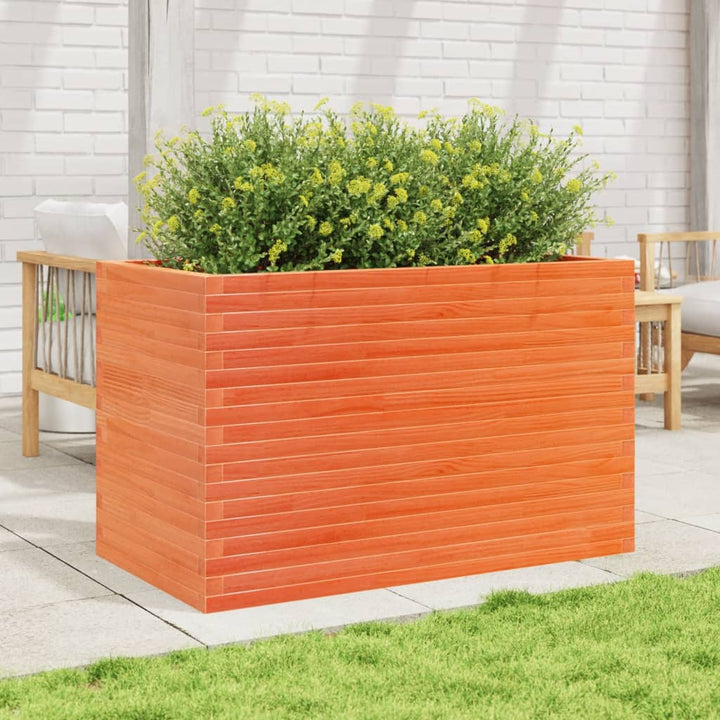 plantekasse 110x60x68,5 cm massivt fyrretræ gyldenbrun