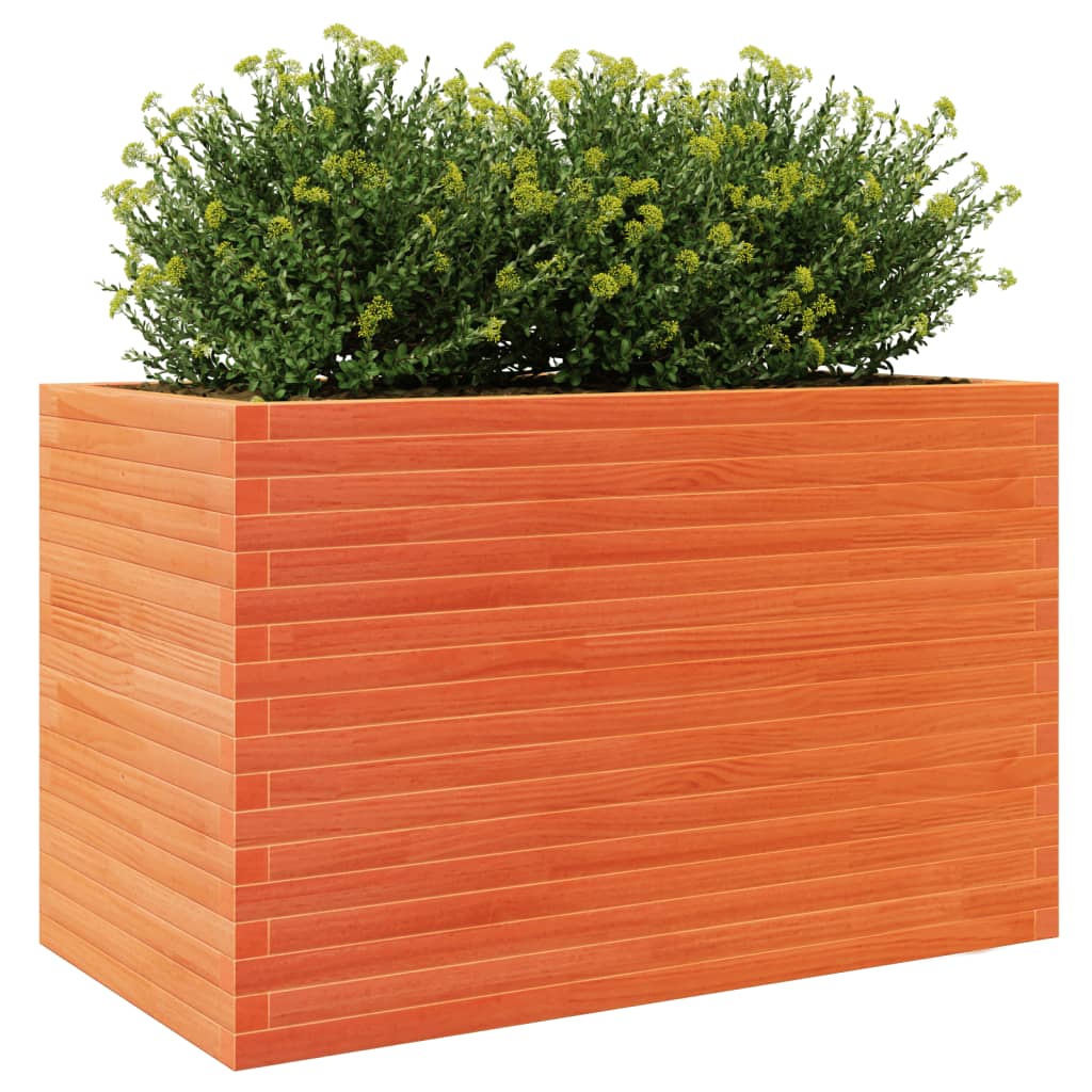 plantekasse 110x60x68,5 cm massivt fyrretræ gyldenbrun