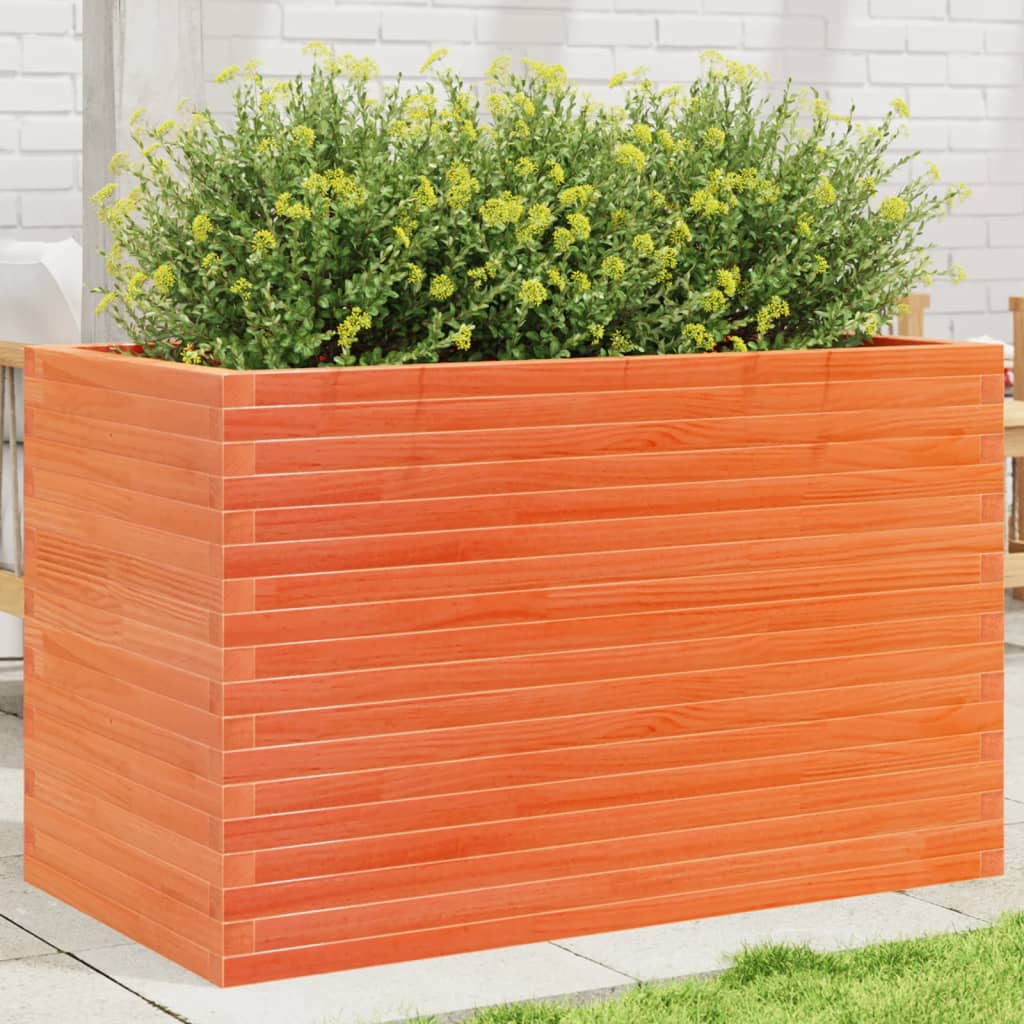 plantekasse 110x60x68,5 cm massivt fyrretræ gyldenbrun