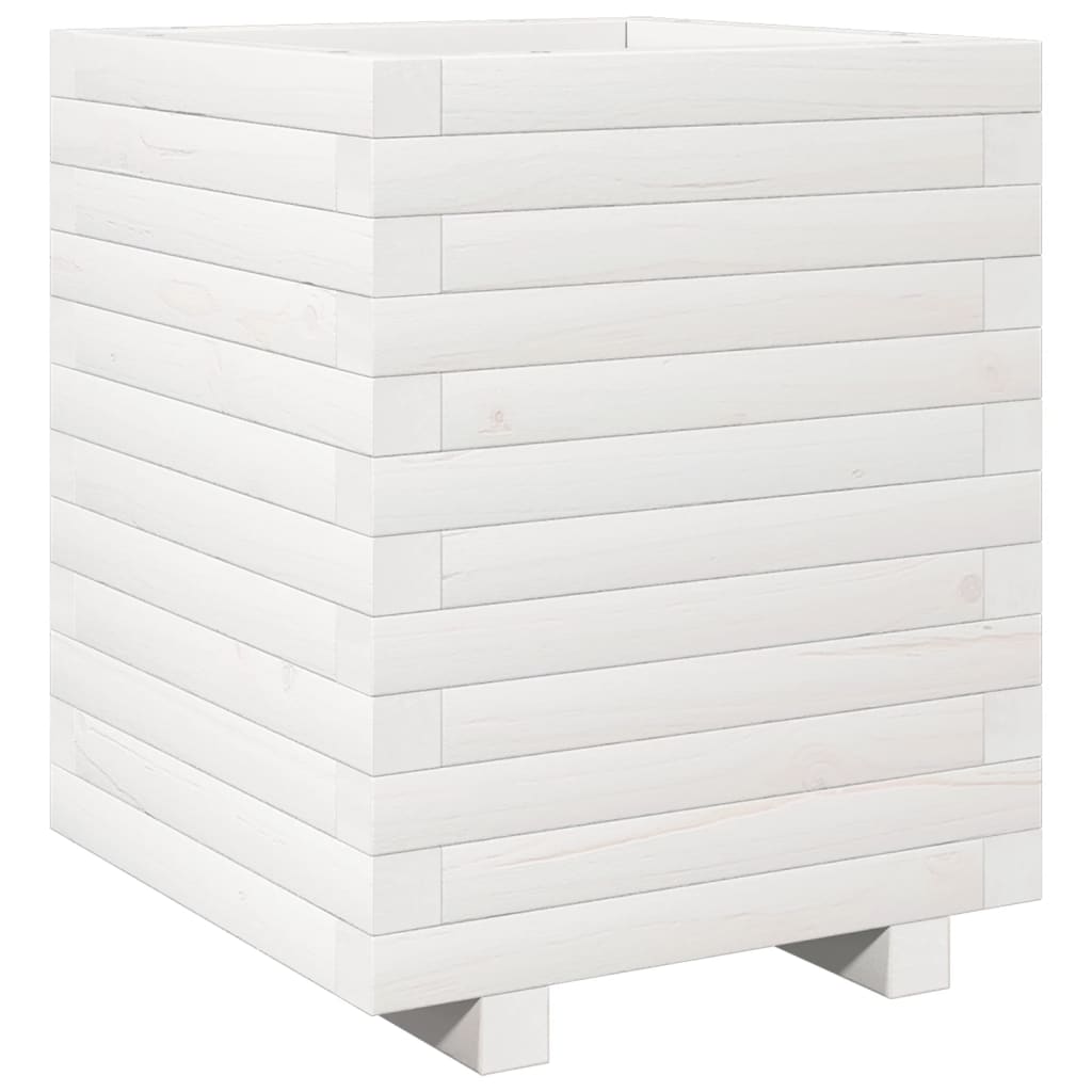 plantekasse 40x40x49,5 cm massivt fyrretræ hvid