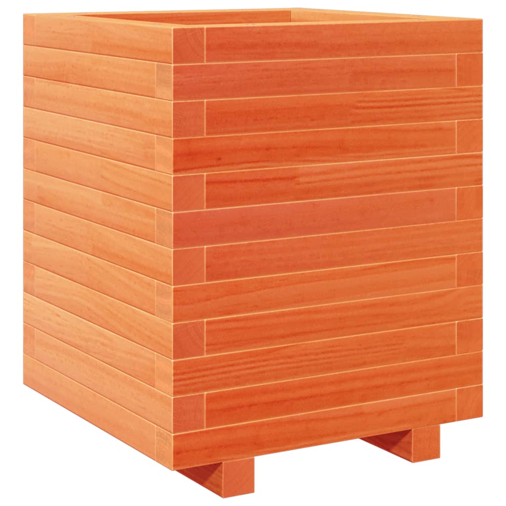 plantekasse 40x40x49,5 cm massivt fyrretræ gyldenbrun