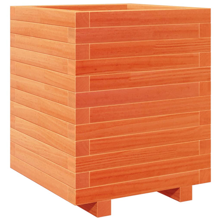 plantekasse 40x40x49,5 cm massivt fyrretræ gyldenbrun