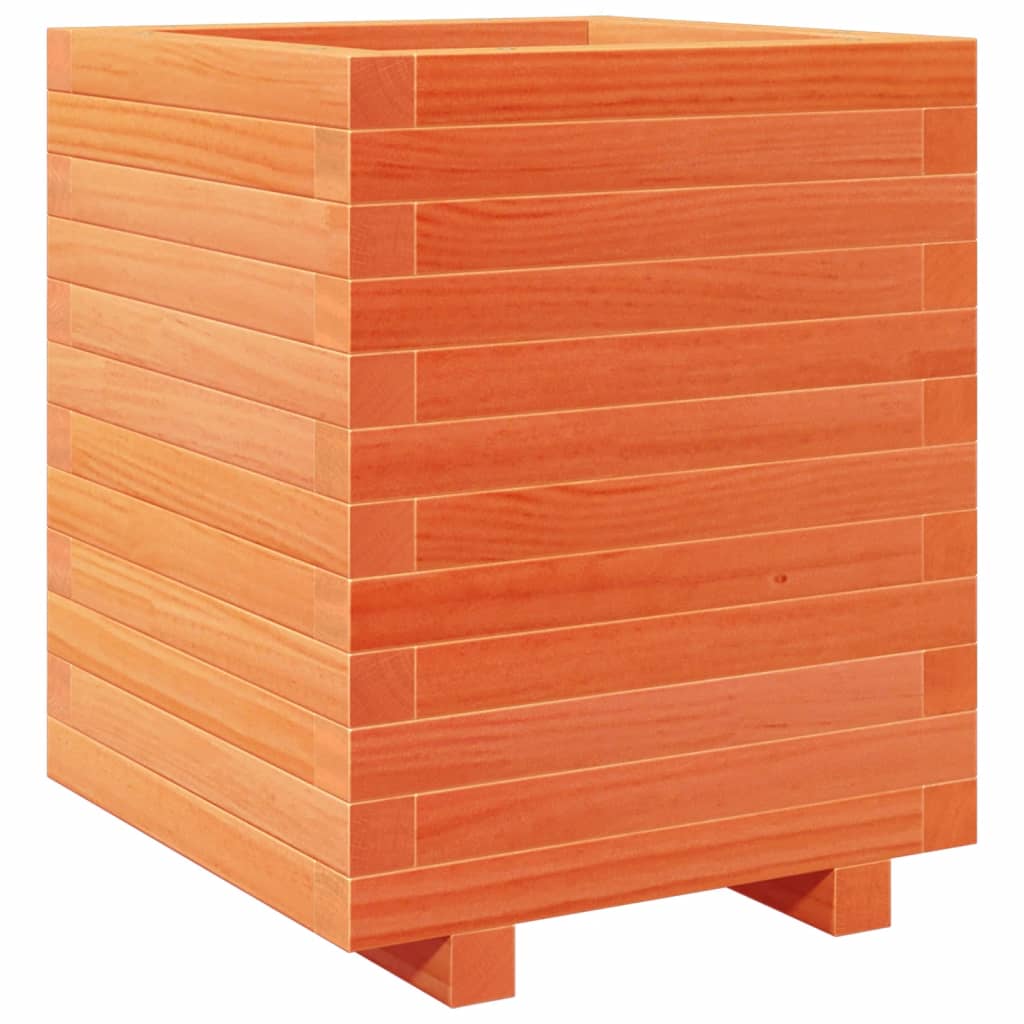 plantekasse 40x40x49,5 cm massivt fyrretræ gyldenbrun