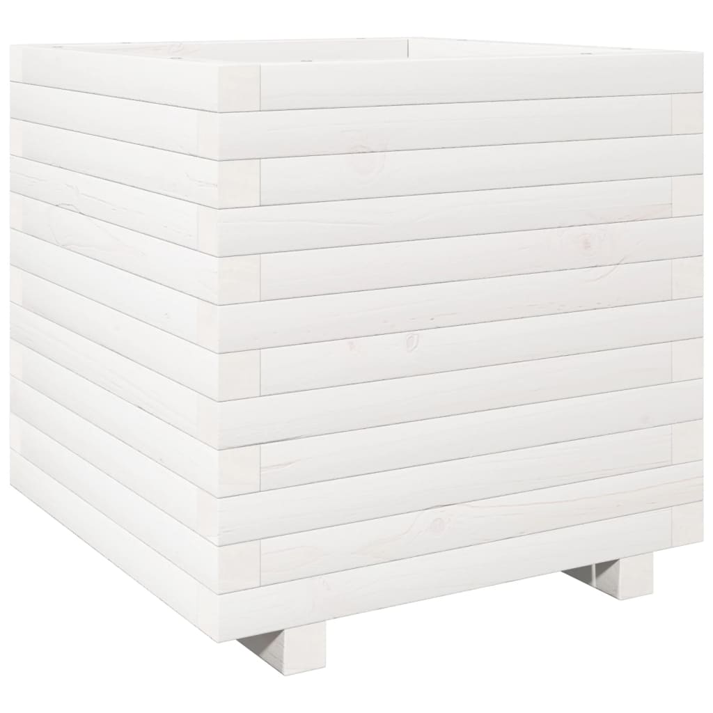 plantekasse 50x50x49,5 cm massivt fyrretræ hvid