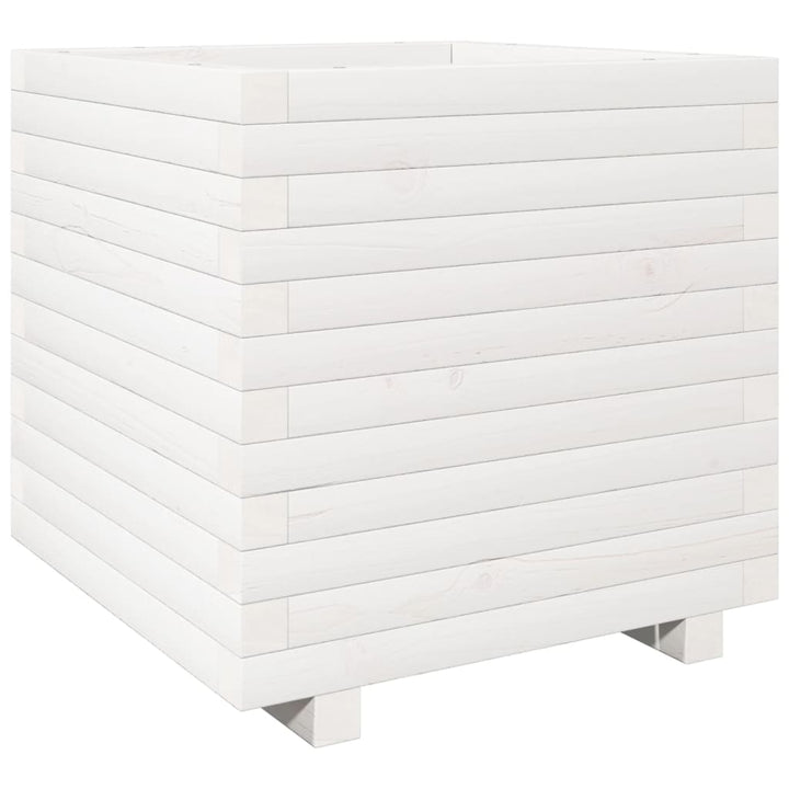 plantekasse 50x50x49,5 cm massivt fyrretræ hvid