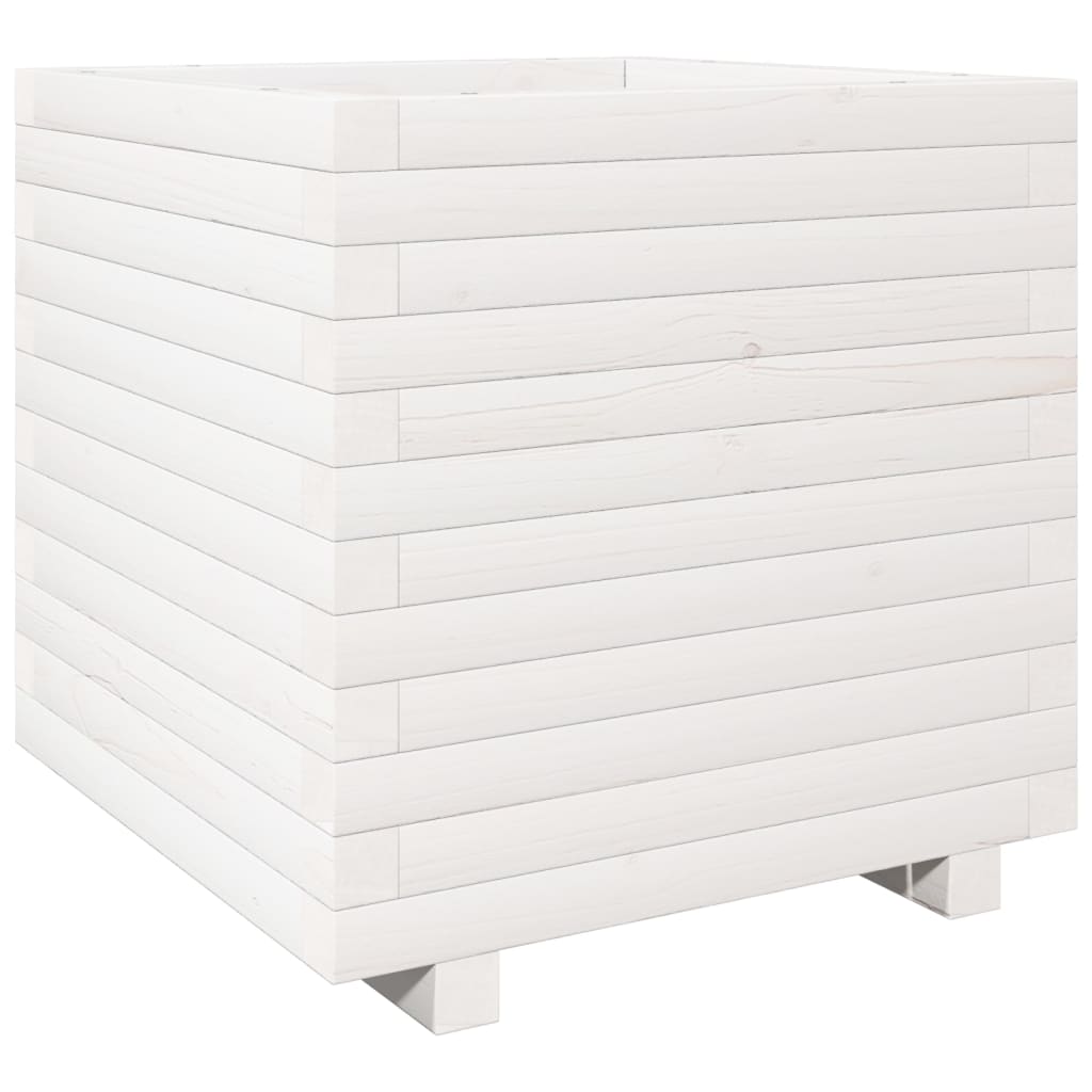 plantekasse 50x50x49,5 cm massivt fyrretræ hvid