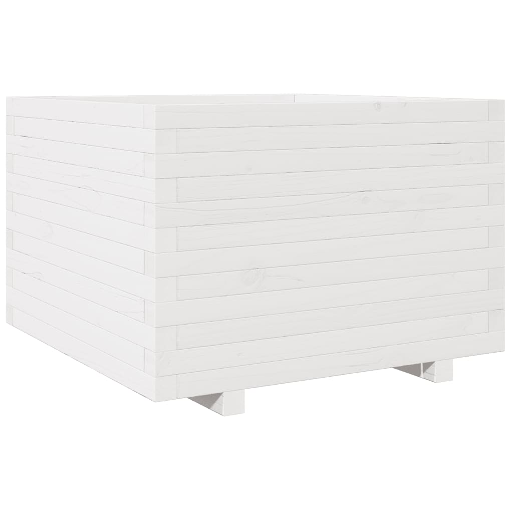 plantekasse 70x70x49,5 cm massivt fyrretræ hvid