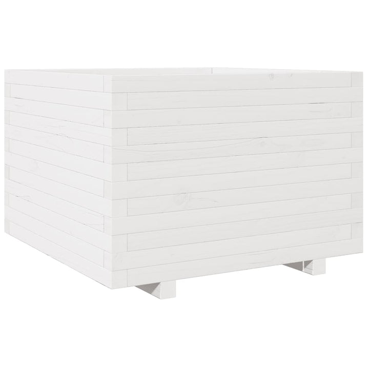 plantekasse 70x70x49,5 cm massivt fyrretræ hvid