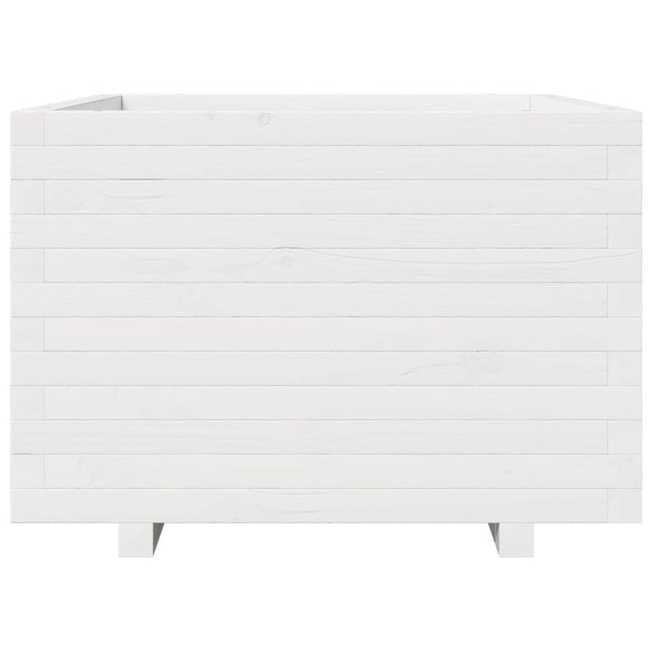 plantekasse 70x70x49,5 cm massivt fyrretræ hvid