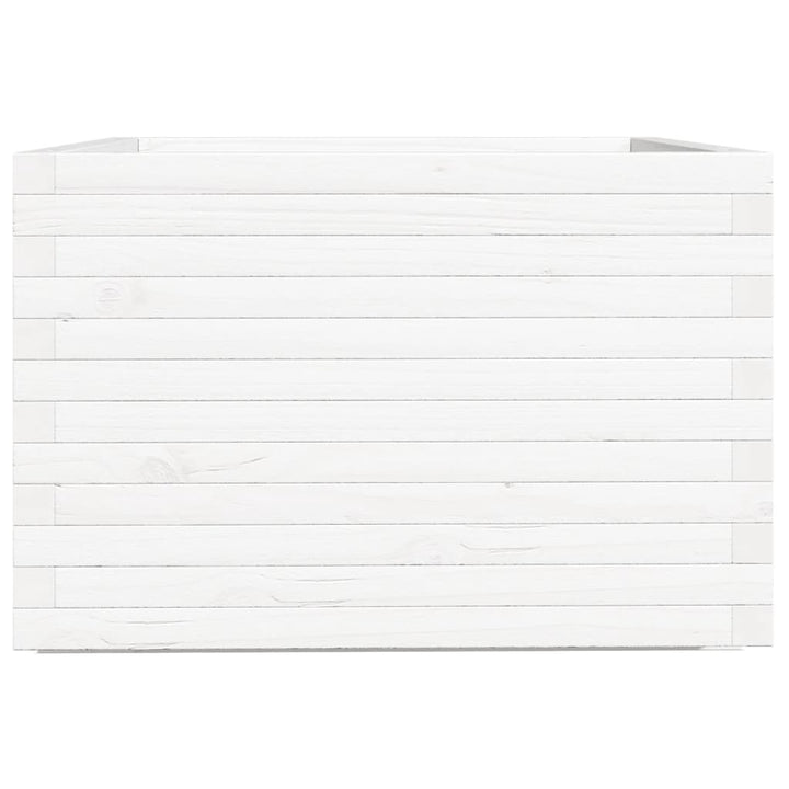 plantekasse 70x70x49,5 cm massivt fyrretræ hvid