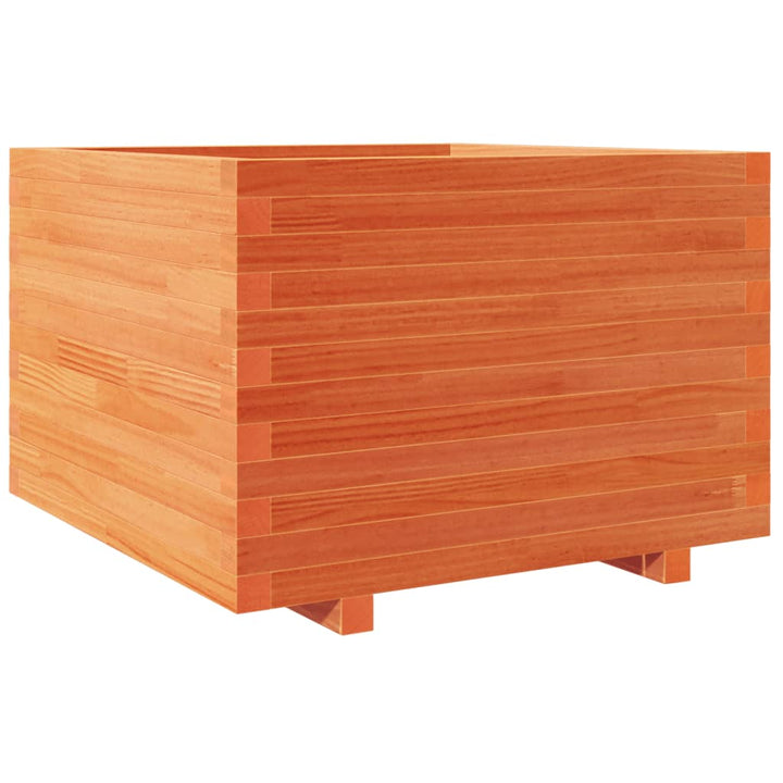 plantekasse 70x70x49,5 cm massivt fyrretræ gyldenbrun