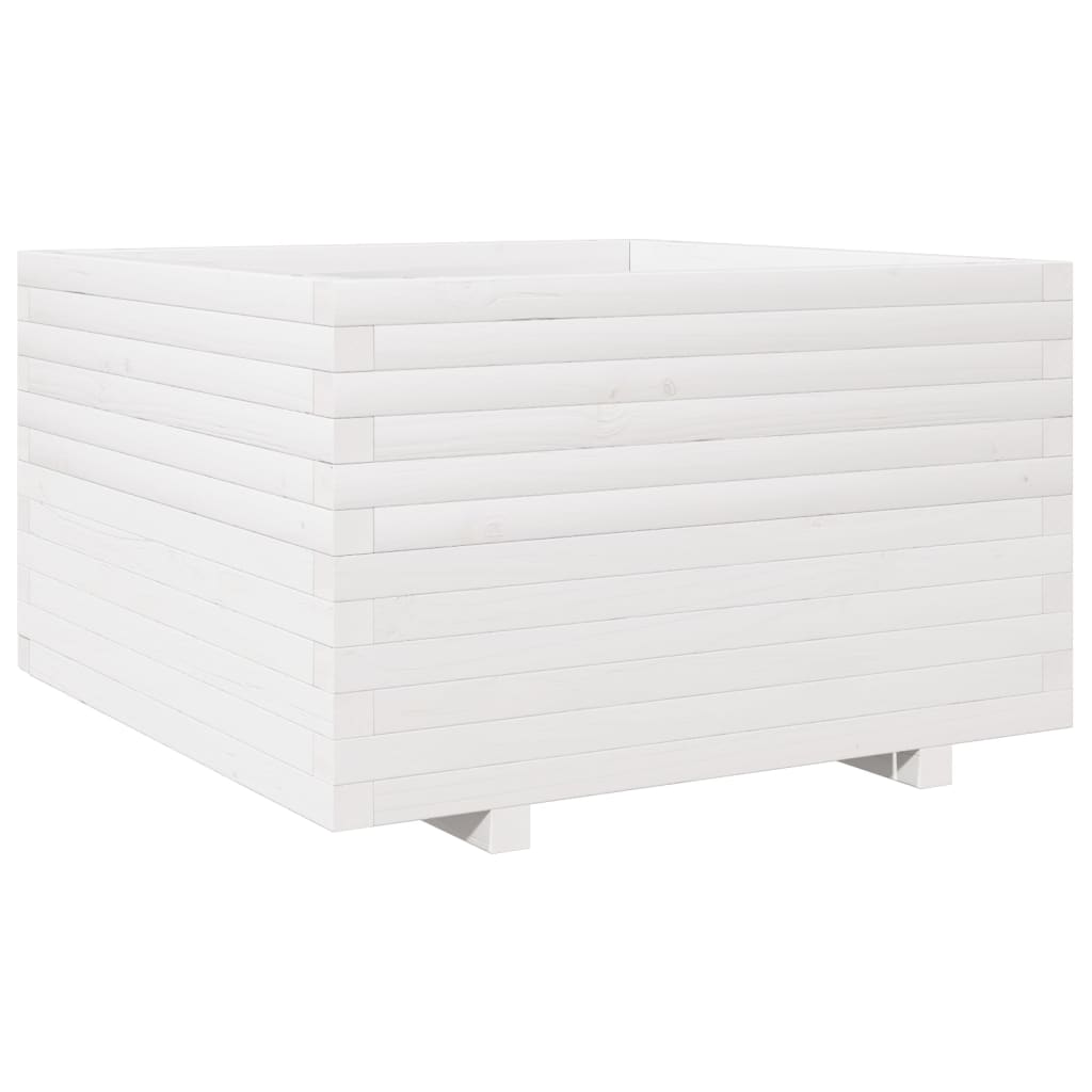 plantekasse 80x80x49,5 cm massivt fyrretræ hvid