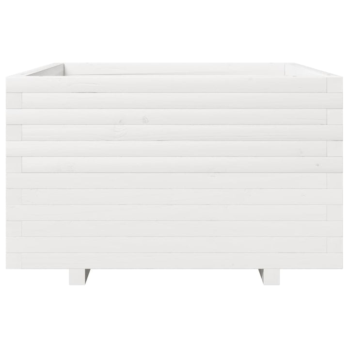 plantekasse 80x80x49,5 cm massivt fyrretræ hvid