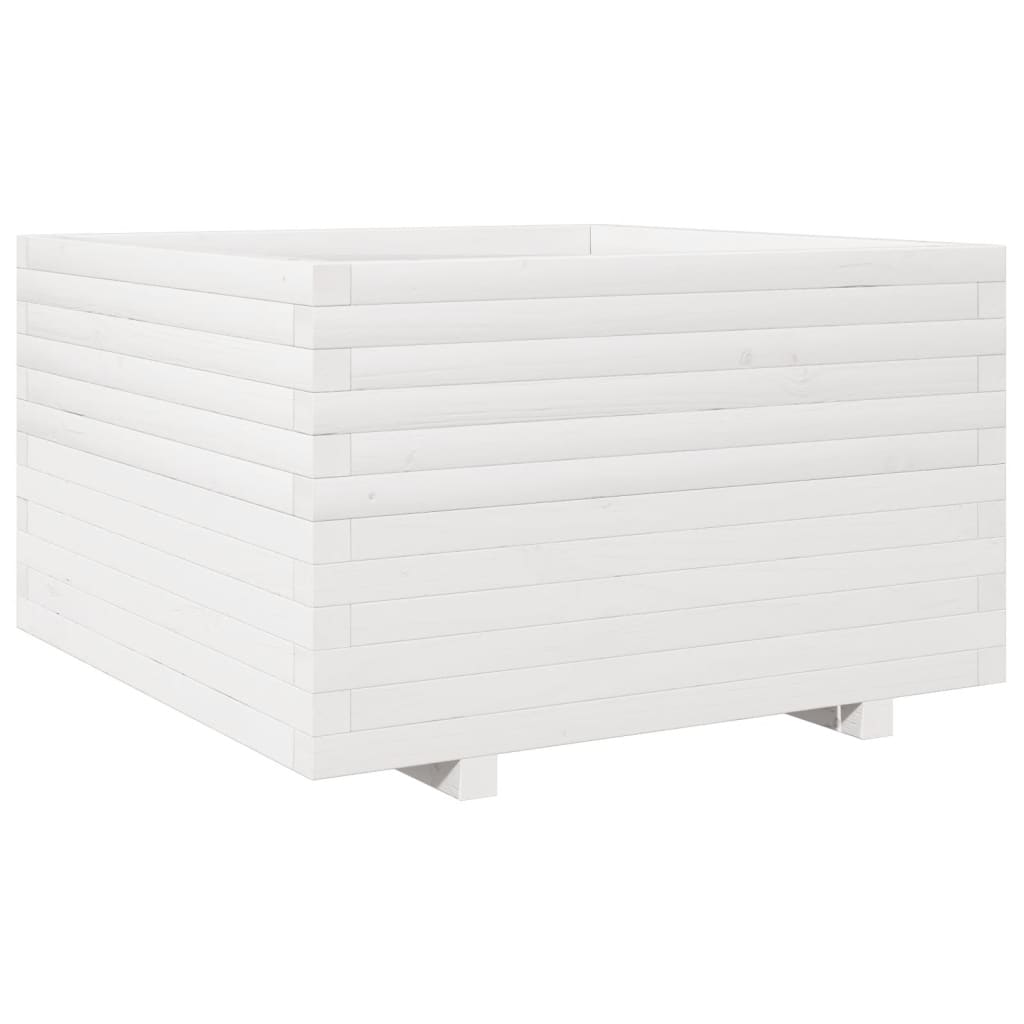 plantekasse 80x80x49,5 cm massivt fyrretræ hvid