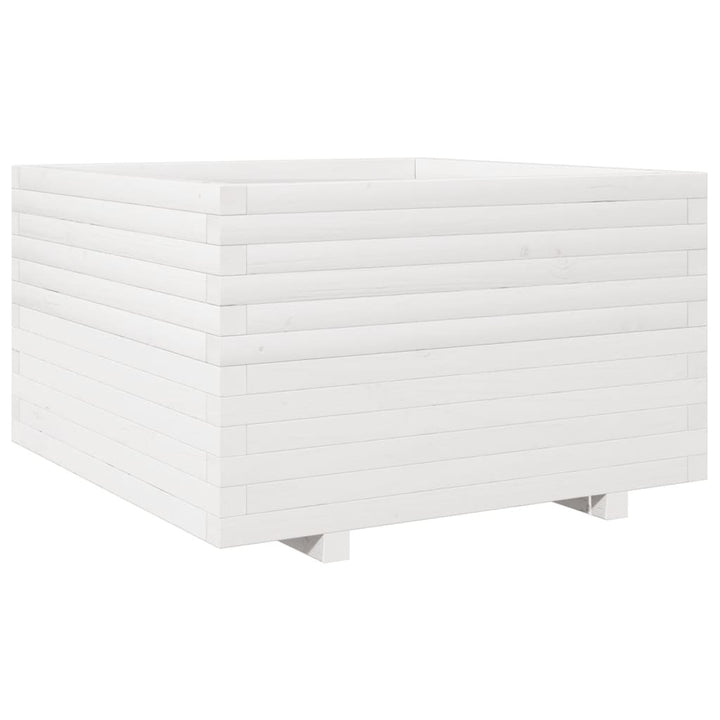 plantekasse 80x80x49,5 cm massivt fyrretræ hvid