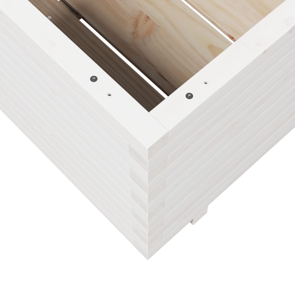 plantekasse 80x80x49,5 cm massivt fyrretræ hvid