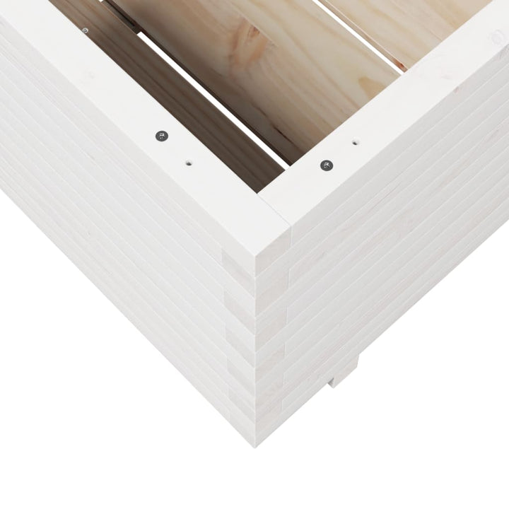 plantekasse 80x80x49,5 cm massivt fyrretræ hvid