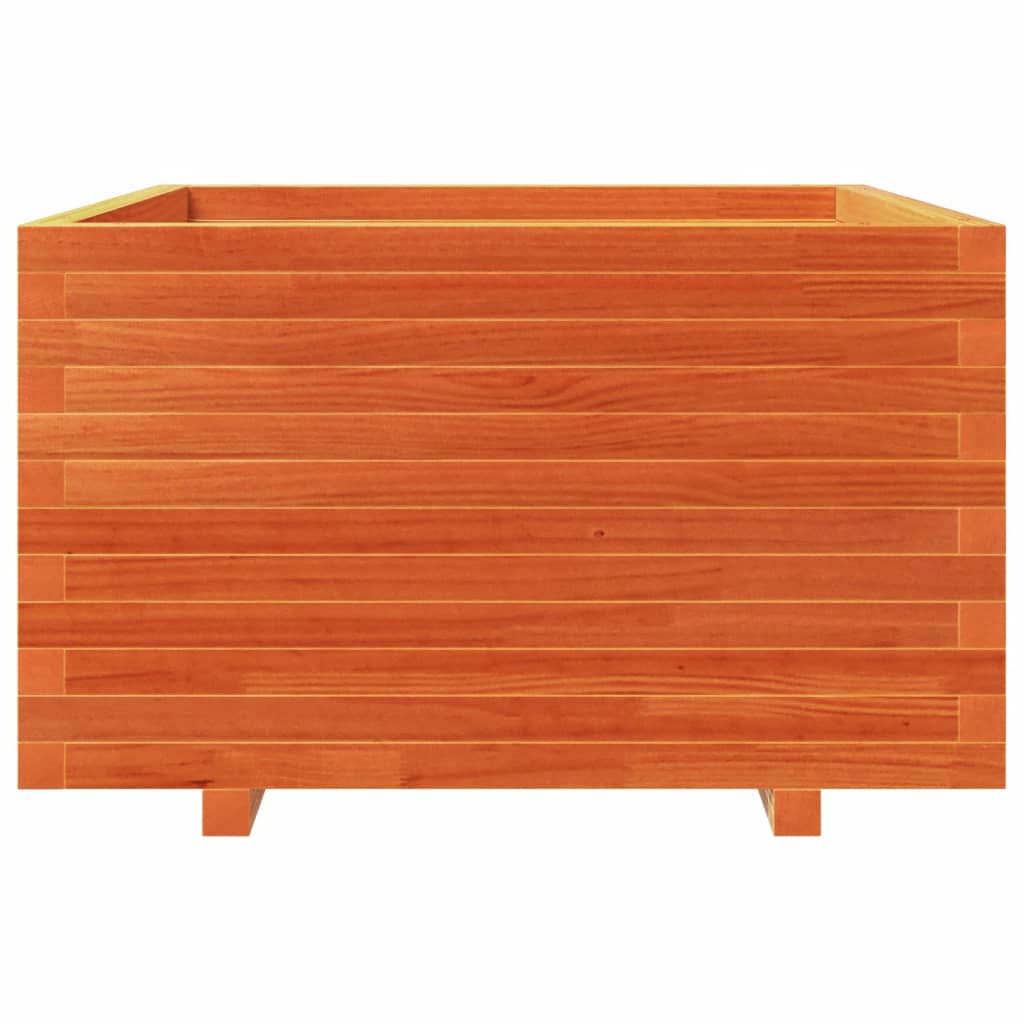 plantekasse 80x80x49,5 cm massivt fyrretræ gyldenbrun