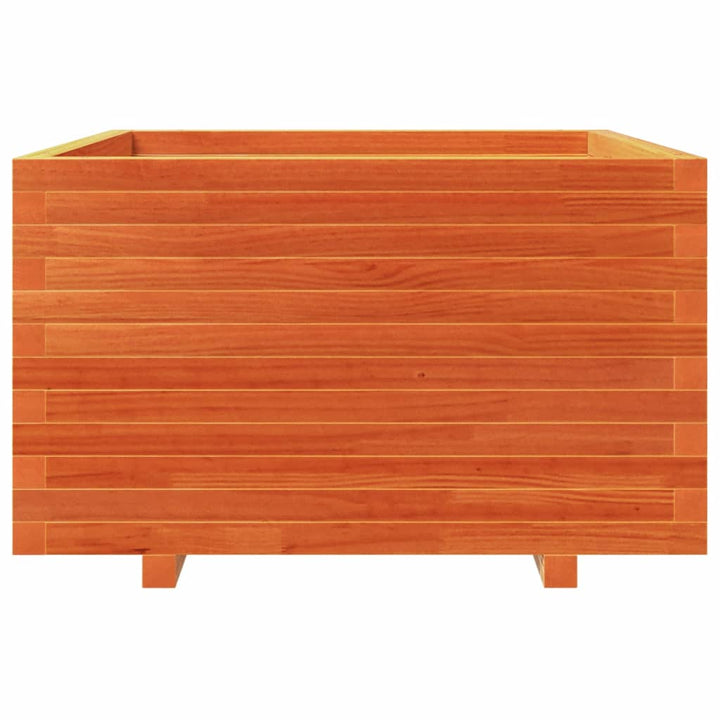 plantekasse 80x80x49,5 cm massivt fyrretræ gyldenbrun