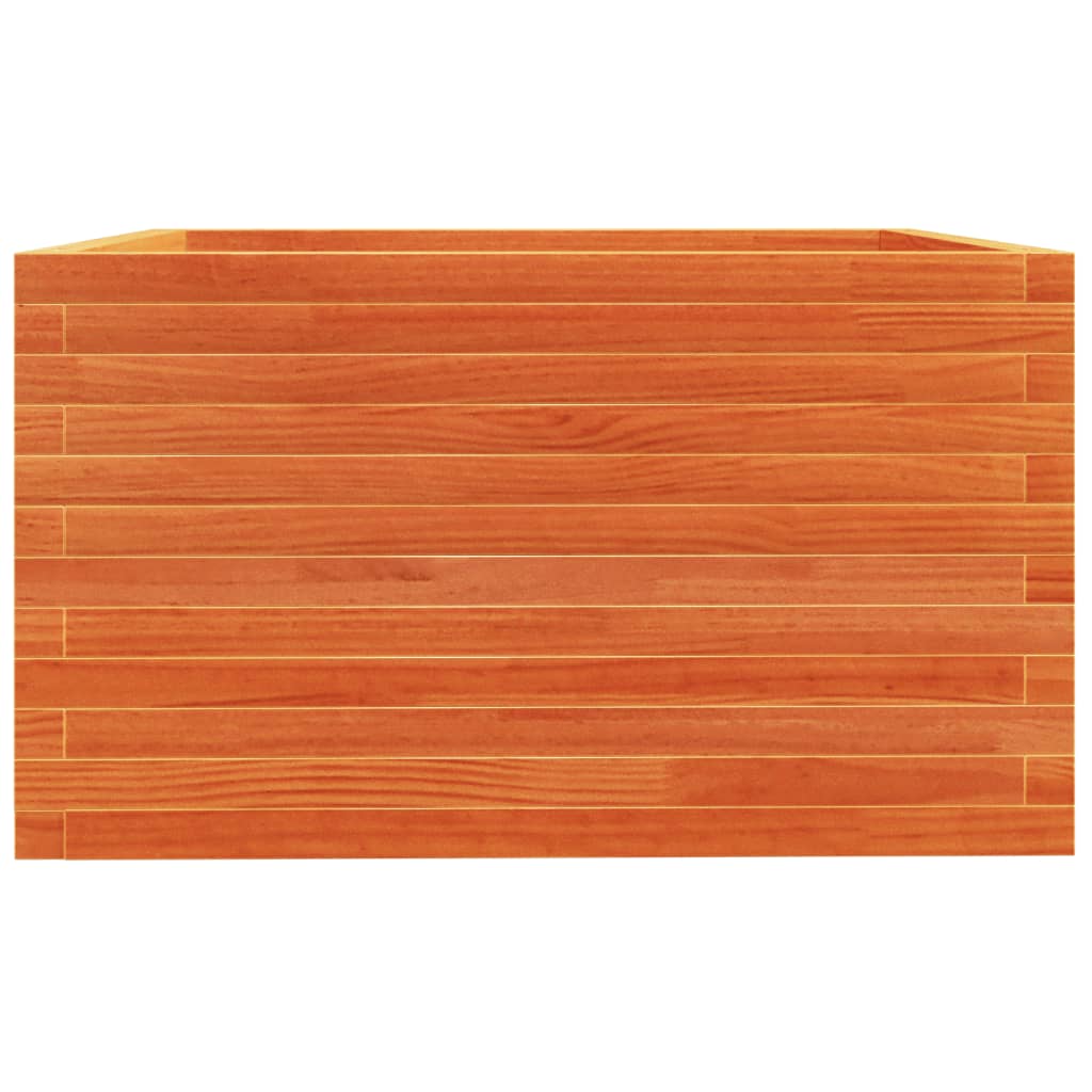 plantekasse 80x80x49,5 cm massivt fyrretræ gyldenbrun