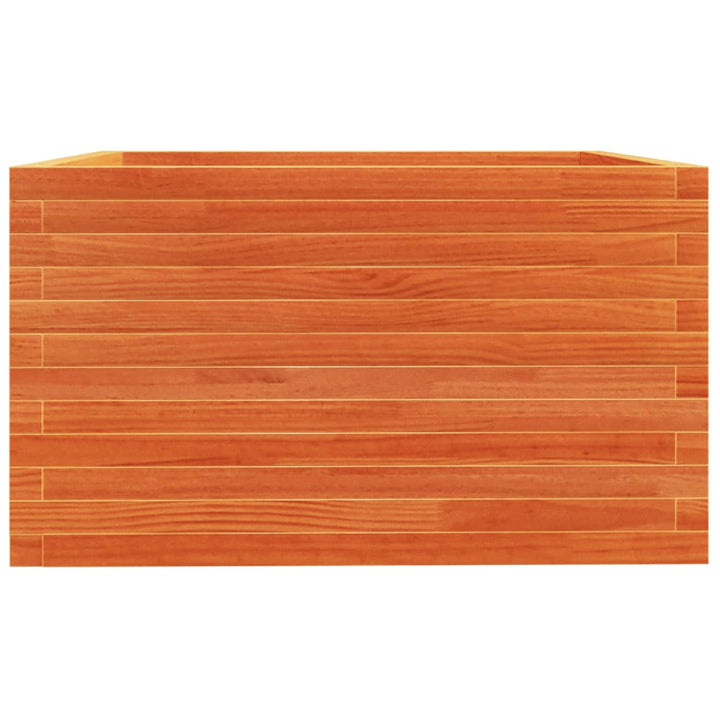 plantekasse 80x80x49,5 cm massivt fyrretræ gyldenbrun