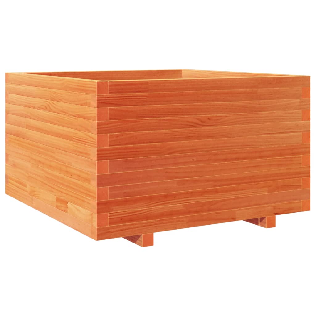plantekasse 80x80x49,5 cm massivt fyrretræ gyldenbrun