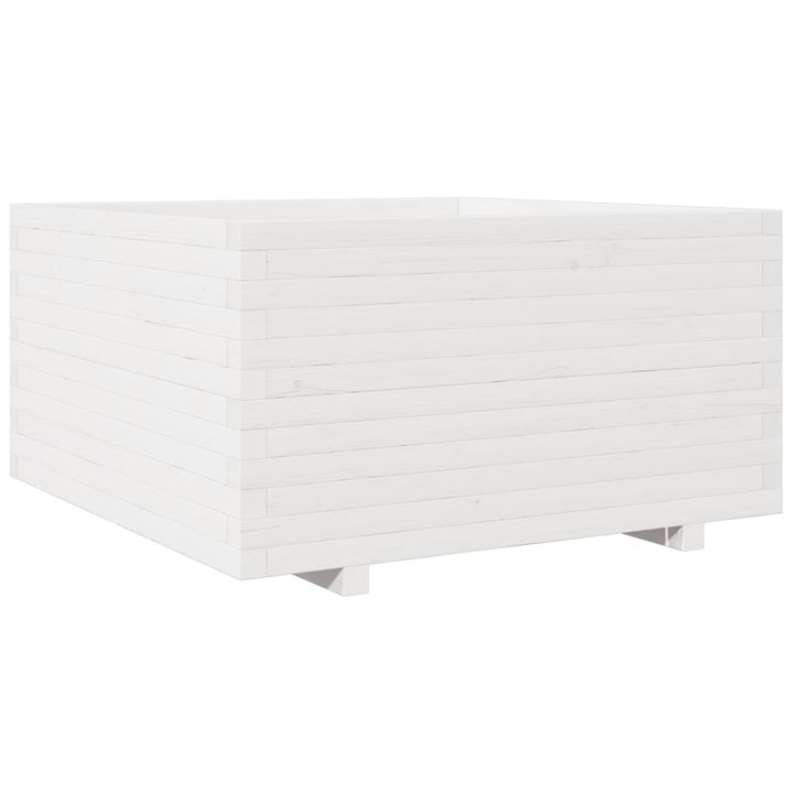 plantekasse 90x90x49,5 cm massivt fyrretræ hvid