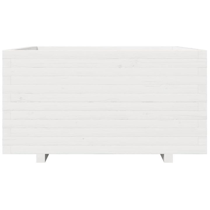 plantekasse 90x90x49,5 cm massivt fyrretræ hvid