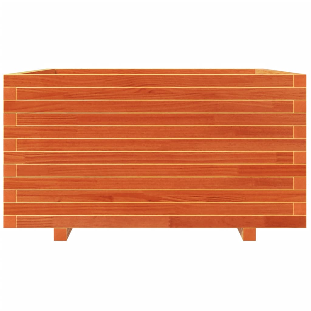 plantekasse 90x90x49,5 cm massivt fyrretræ gyldenbrun