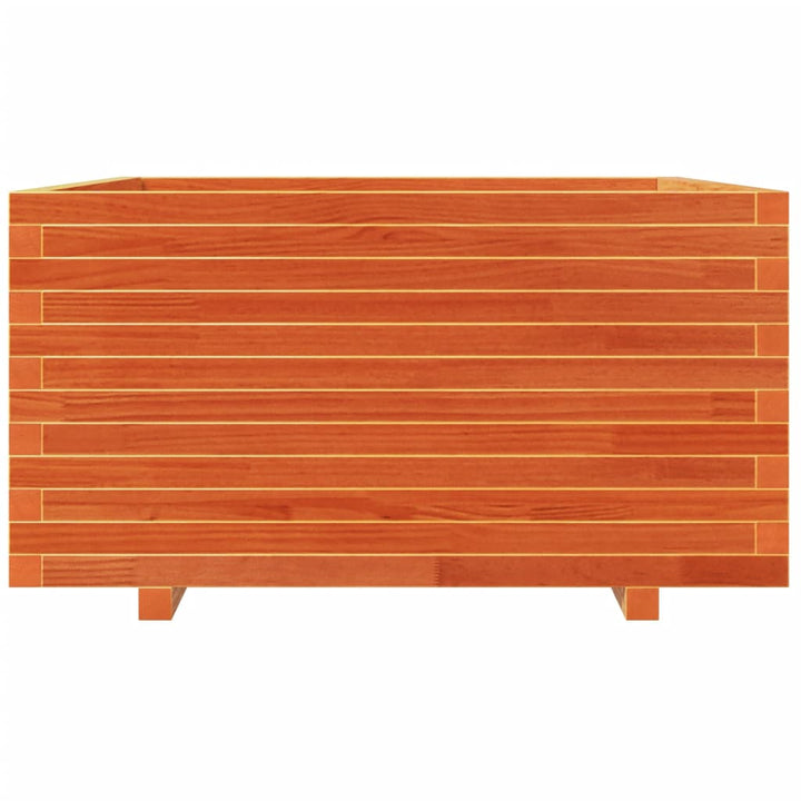 plantekasse 90x90x49,5 cm massivt fyrretræ gyldenbrun