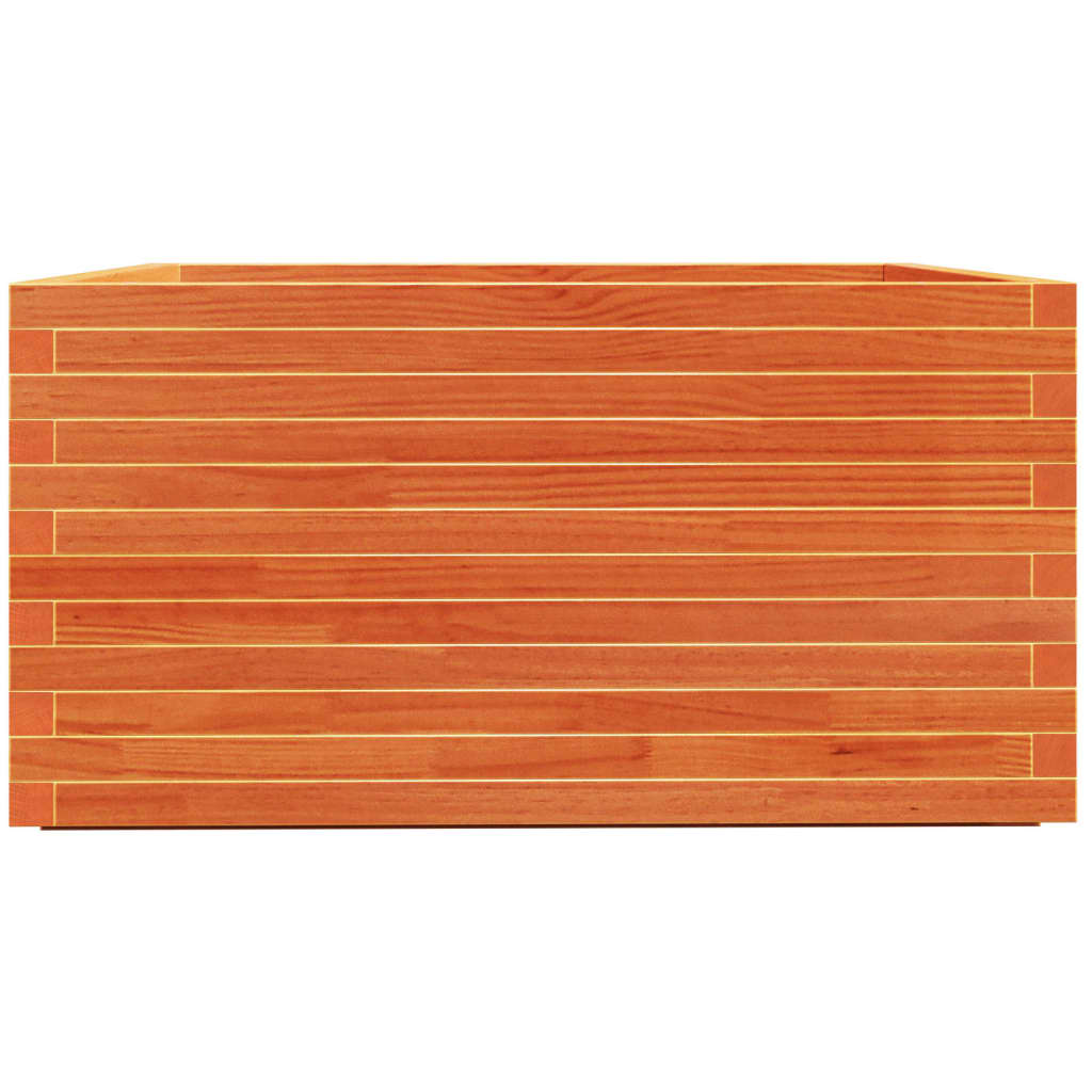 plantekasse 90x90x49,5 cm massivt fyrretræ gyldenbrun