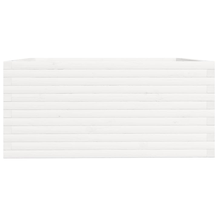 plantekasse 100x100x49,5 cm massivt fyrretræ hvid