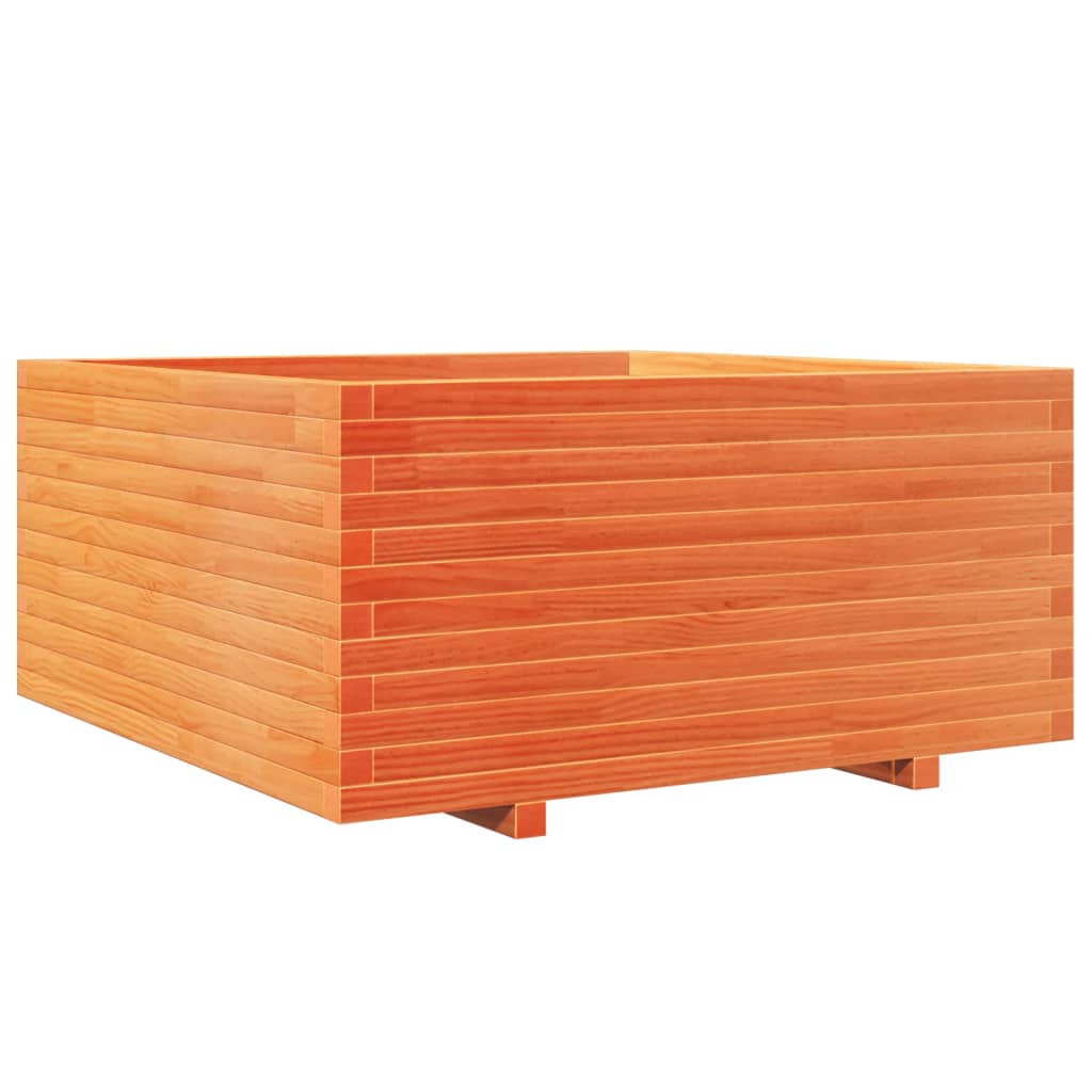 plantekasse 100x100x49,5 cm massivt fyrretræ gyldenbrun
