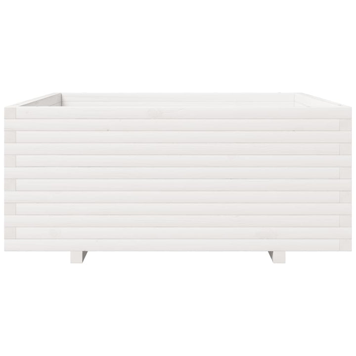 plantekasse 110x110x49,5 cm massivt fyrretræ hvid