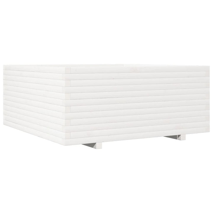 plantekasse 110x110x49,5 cm massivt fyrretræ hvid