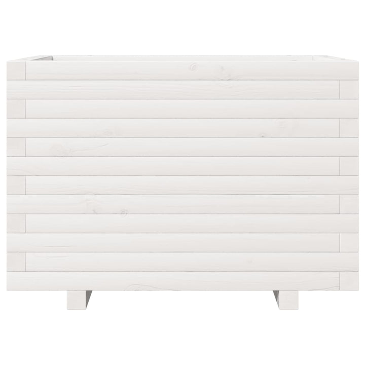 plantekasse 70x40x49,5 cm massivt fyrretræ hvid