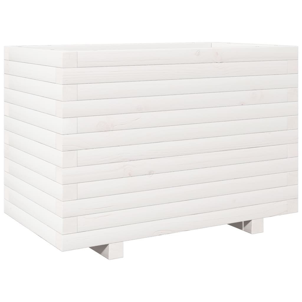 plantekasse 70x40x49,5 cm massivt fyrretræ hvid