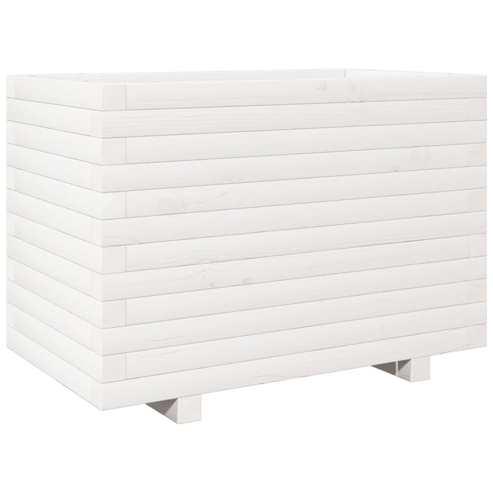 plantekasse 70x40x49,5 cm massivt fyrretræ hvid