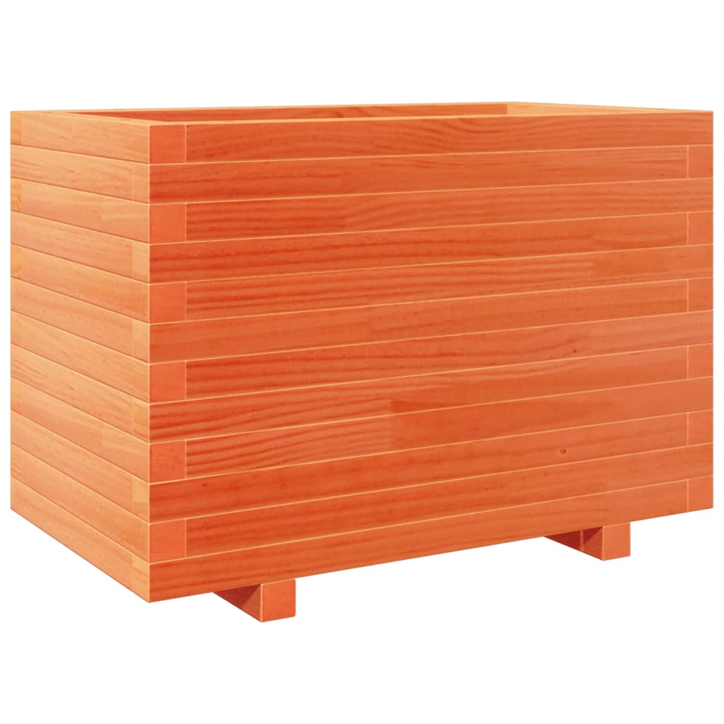 plantekasse 70x40x49,5 cm massivt fyrretræ gyldenbrun