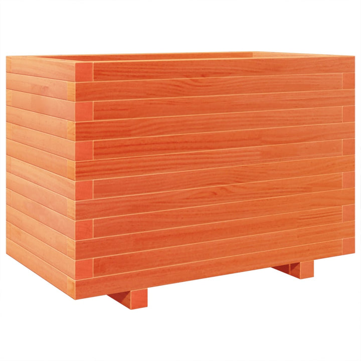plantekasse 70x40x49,5 cm massivt fyrretræ gyldenbrun