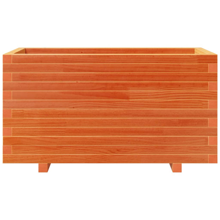plantekasse 90x40x49,5 cm massivt fyrretræ gyldenbrun