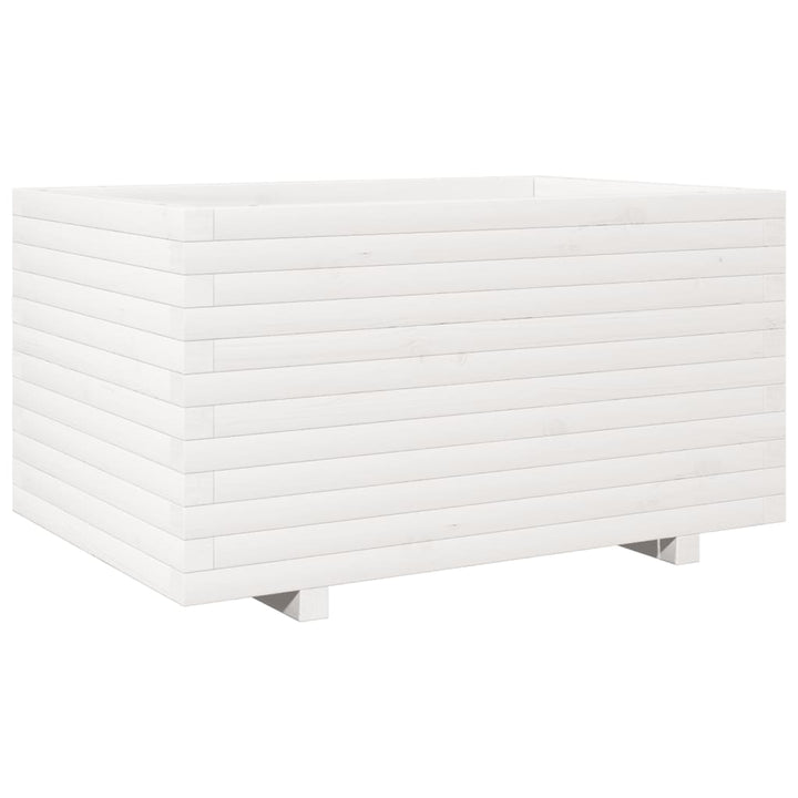 plantekasse 90x60x49,5 cm massivt fyrretræ hvid