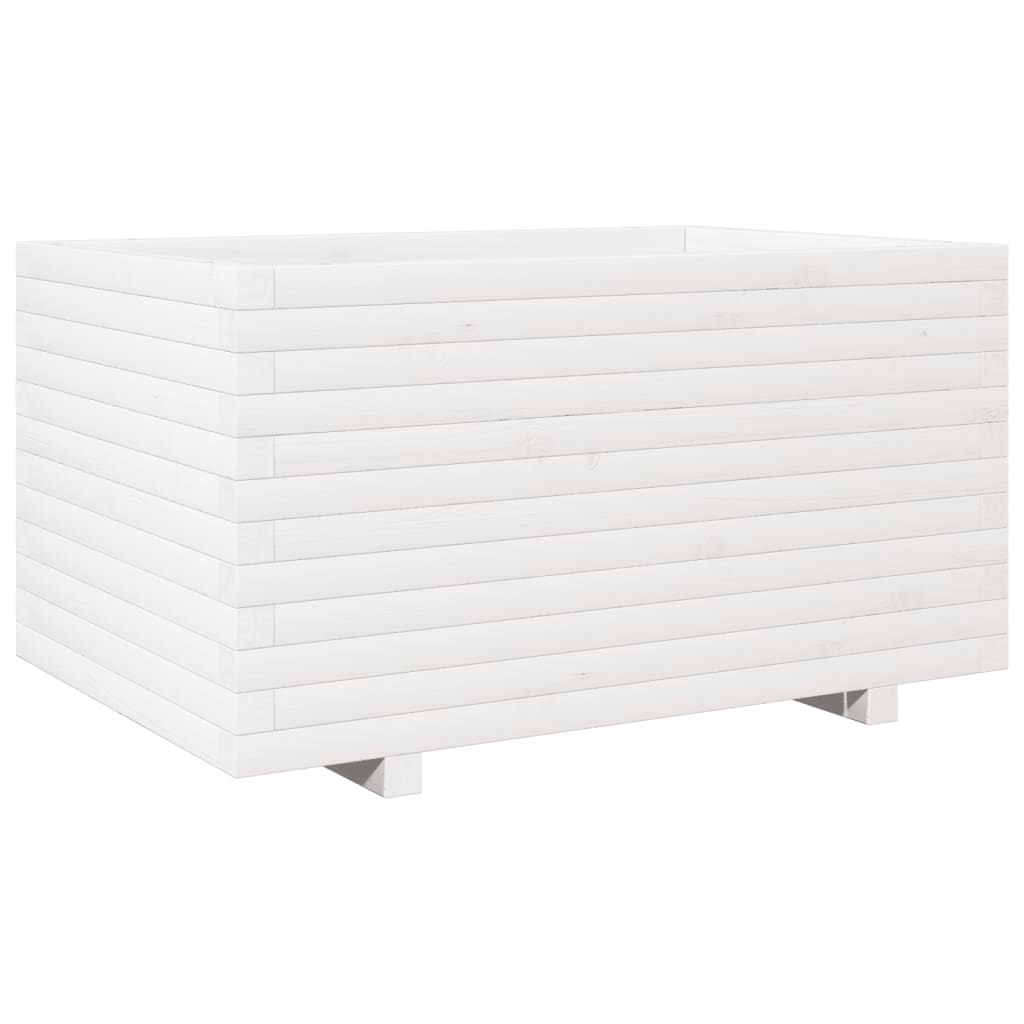 plantekasse 90x60x49,5 cm massivt fyrretræ hvid