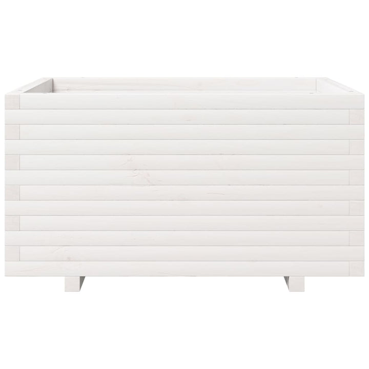 plantekasse 90x60x49,5 cm massivt fyrretræ hvid