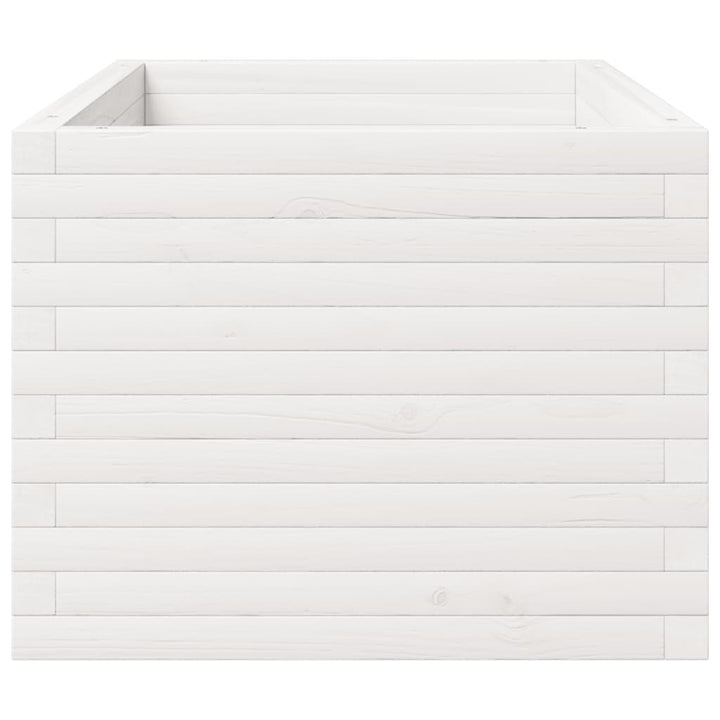 plantekasse 90x60x49,5 cm massivt fyrretræ hvid