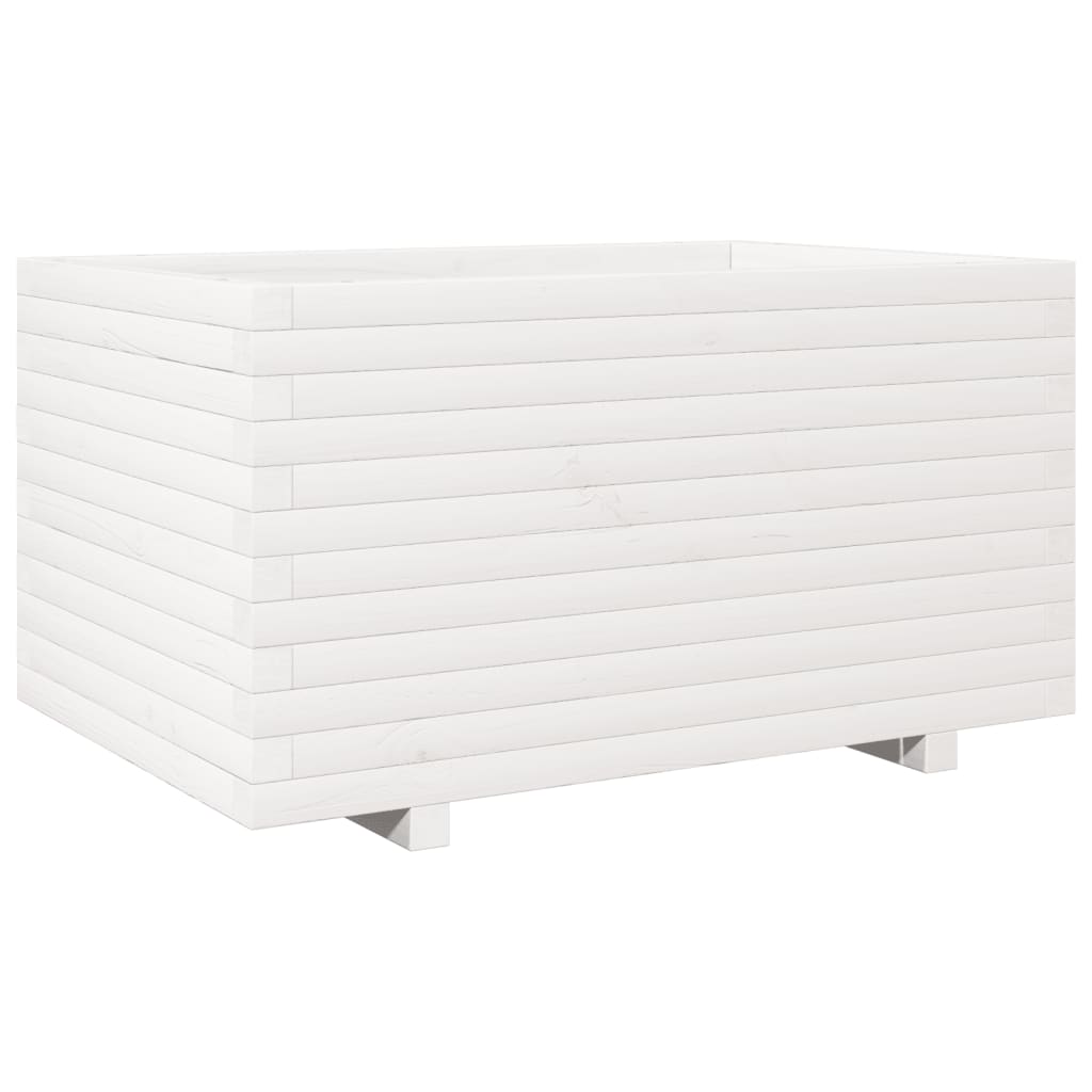 plantekasse 90x60x49,5 cm massivt fyrretræ hvid