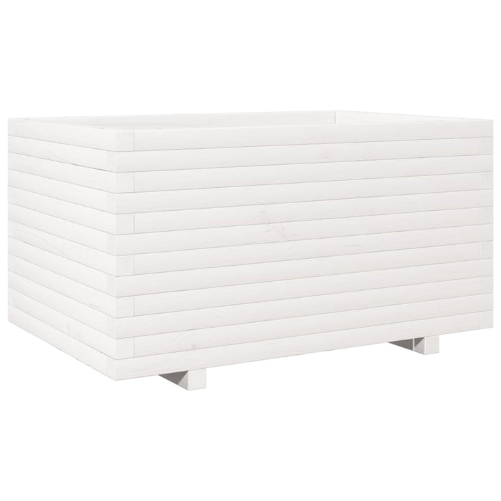 plantekasse 90x60x49,5 cm massivt fyrretræ hvid