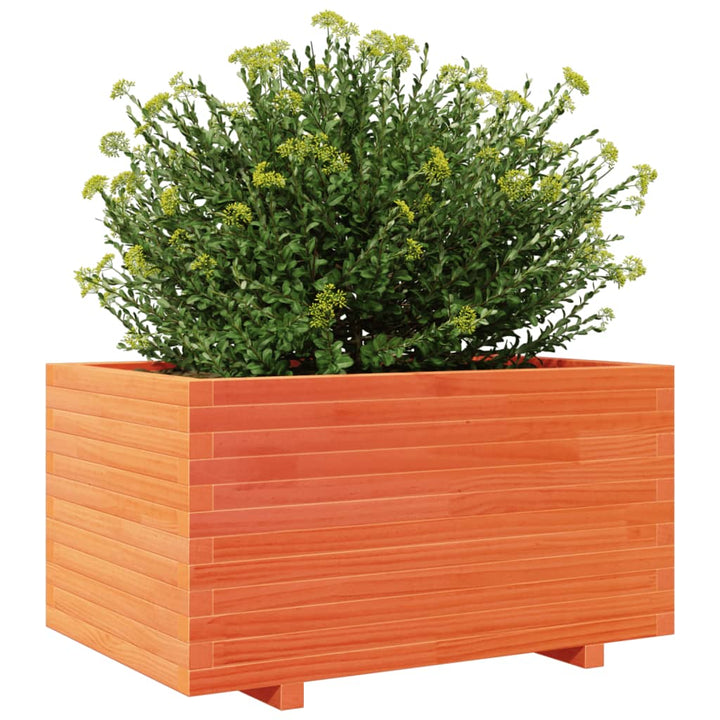 plantekasse 90x60x49,5 cm massivt fyrretræ gyldenbrun