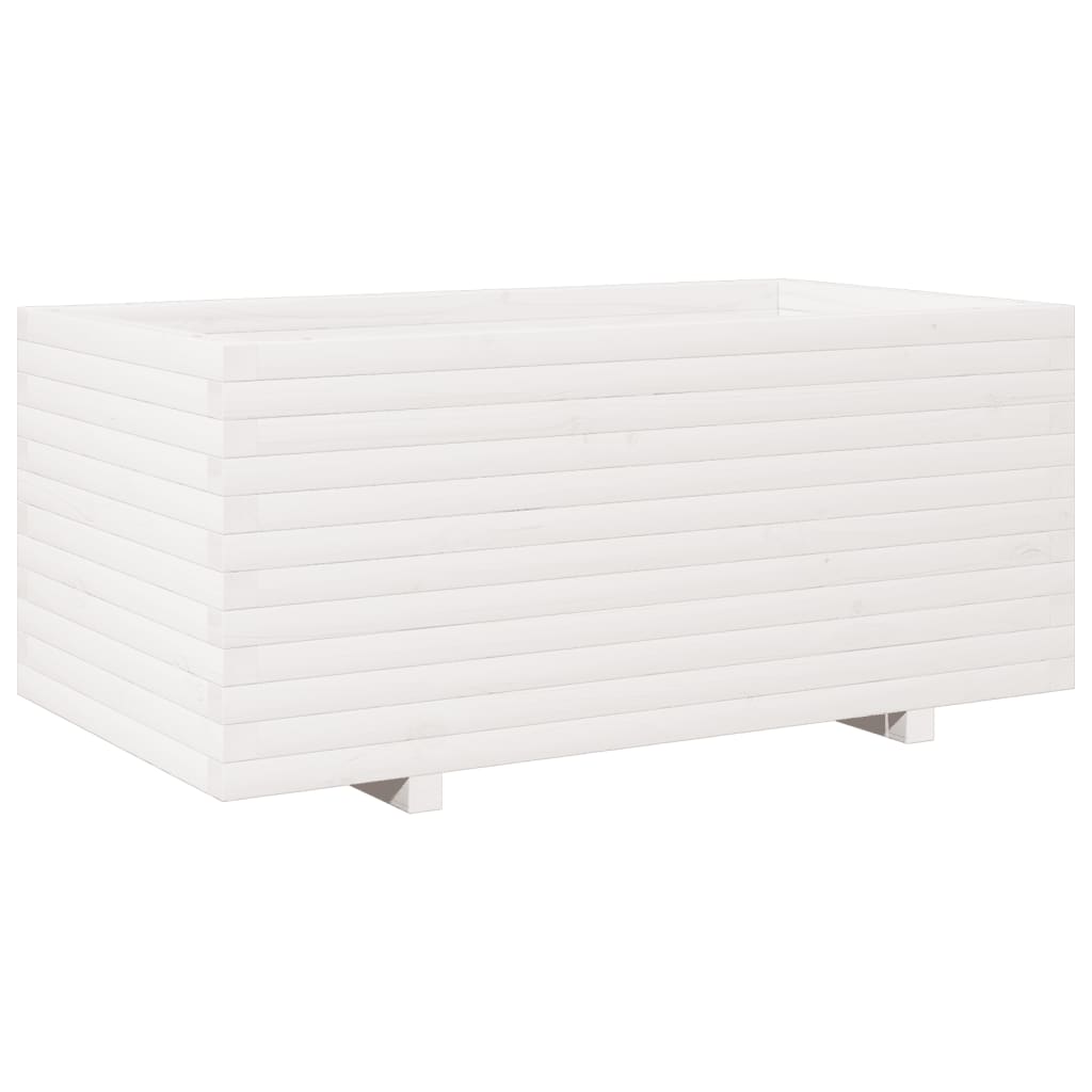 plantekasse 110x60x49,5 cm massivt fyrretræ hvid