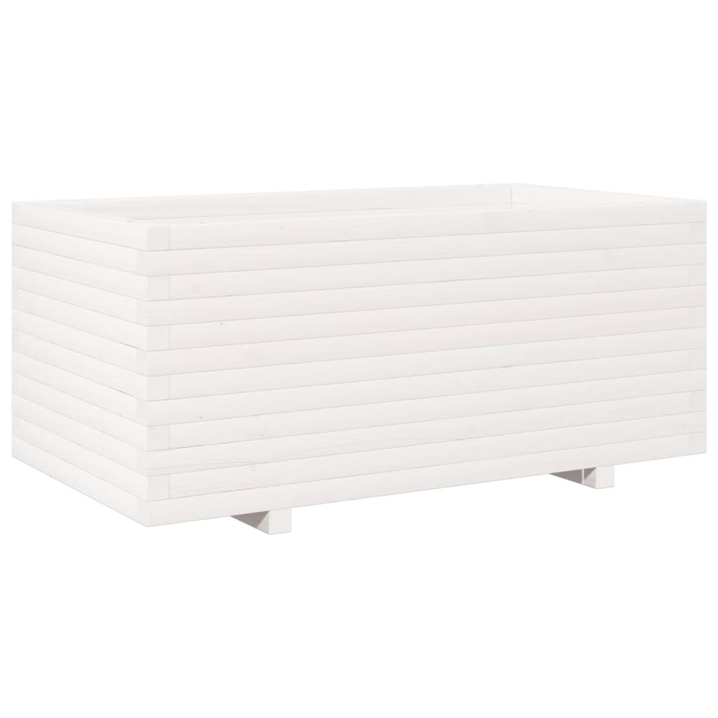 plantekasse 110x60x49,5 cm massivt fyrretræ hvid